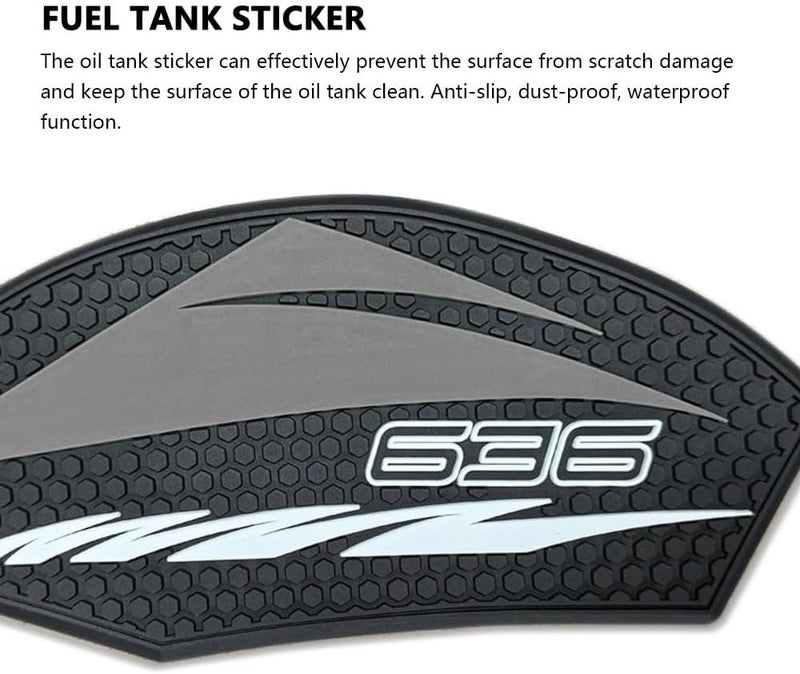 VORILES for Ninja ZX6R ZX 6R ZX-636 Ninja zx6r zx636 2013-2023 2024 2025 Side Decals Motorcycle Anti Slip Tank Pad Stickers ZX6R Accessories zx6r Tank pad Tank Grip Tank Stickers（Grey） - Image 5